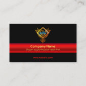 Feuern Sie Vogel Phoenix auf schwarzem und Visitenkarte (Vorderseite)