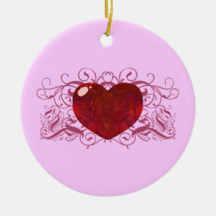 Feueropal Herz Keramikornament