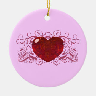 Feueropal Herz Keramikornament