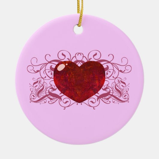 Feueropal Herz Keramikornament (Vorne)