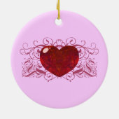 Feueropal Herz Keramikornament (Hinten)