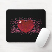 Feueropal Herz Mousepad (Mit Mouse)