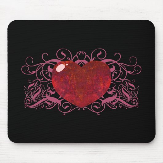 Feueropal Herz Mousepad (Vorne)