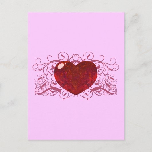 Feueropal Herz Postkarte (Vorderseite)