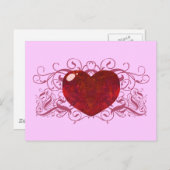 Feueropal Herz Postkarte (Vorne/Hinten)