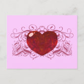 Feueropal Herz Postkarte (Vorderseite)