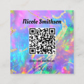 Feueropal QR-Code quadratische Visitenkarte (Rückseite)