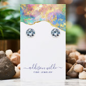 Feueropal-Rainbow-Edelstein-Earring-Display-Karte Visitenkarte