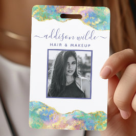 Feueropal Rainbow Gemstone Business-ID-Abzeichen Ausweis