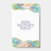 Feueropal Rainbow Gemstone Business-ID-Abzeichen Ausweis (Rückseite)