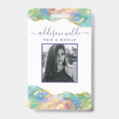 Feueropal Rainbow Gemstone Business-ID-Abzeichen Ausweis (Vorderseite)