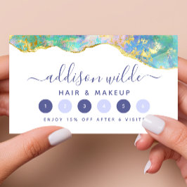 Feueropal Rainbow Gemstone Business Loyalty Card Treuekarte