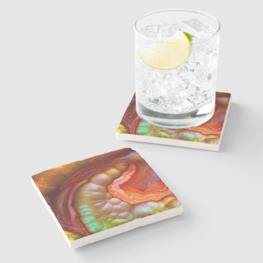 Feueropal Steinuntersetzer (Seitenansicht)