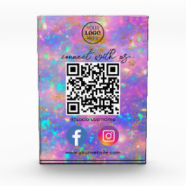 Feueropal Verbindung mit QR Code Social Media Fotoblock