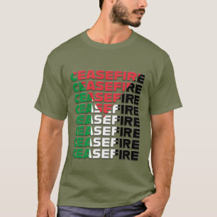 Feuerpause-T-Shirt - Palästina-Karte-Tee T-Shirt