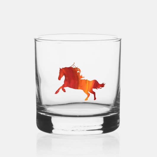 Feuerpferd Aufkleber Whiskyglas (Vorderseite)