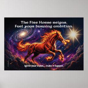 Feuerpferd "Brennende Ambition" Wandposter Poster
