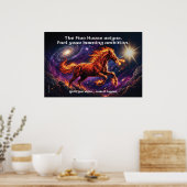 Feuerpferd "Brennende Ambition" Wandposter Poster (Küche)