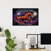 Feuerpferd "Brennende Ambition" Wandposter Poster (Heimbüro)