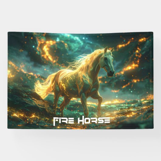 FEUERPFERD - CHINESISCHES STERNZEICHEN -  BANNER (Horizontal)