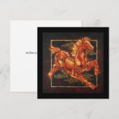 Feuerpferd Feiertagskarte (Vorne/Hinten)