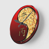 Feuerpferd Runde Wanduhr (Winkel)