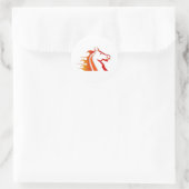 Feuerpferd Runder Aufkleber (Tasche)