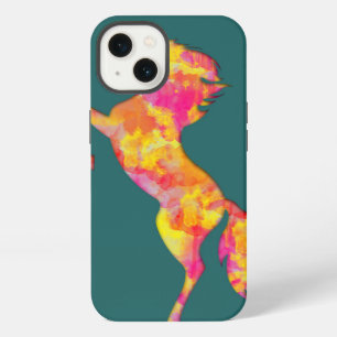 Feuerpferd Silhouette Flammen Abstrakt Elegant iPhone Hülle
