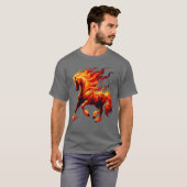 Feuerpferd Tier Pferd Retro T-Shirt (Vorne ganz)