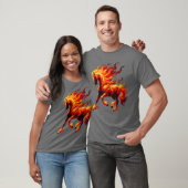 Feuerpferd Tier Pferd Retro T-Shirt (Unisex)