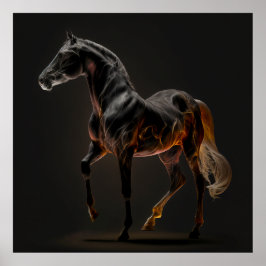 Feuerpferde, Abstrakte Farben, Kunstdruckmauer Poster