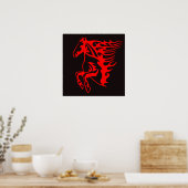 Feuerpferde-Foto-Natursanenposter Poster (Küche)