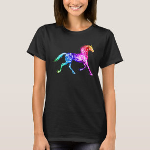 Feuerpferde in Spektrumfarben - Illustration T-Shirt