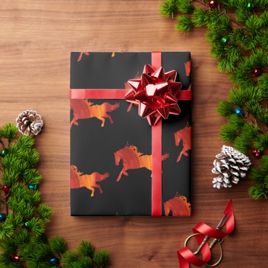 Feuerpferdekunst geschenkpapier (Feiertagsgeschenk)