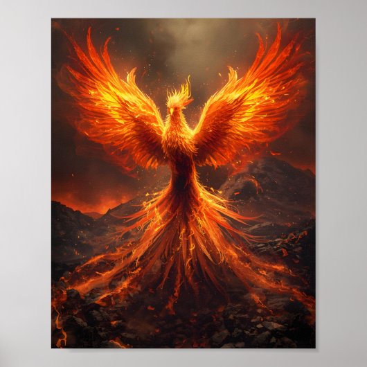 Feuerphoenix-Aufstiegsplakat Poster (Vorne)