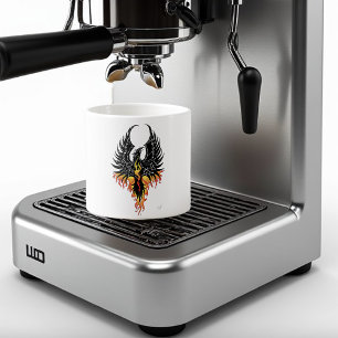Feuerphönix aufsteigend Feuerbird schwarze Stammes Espressotasse