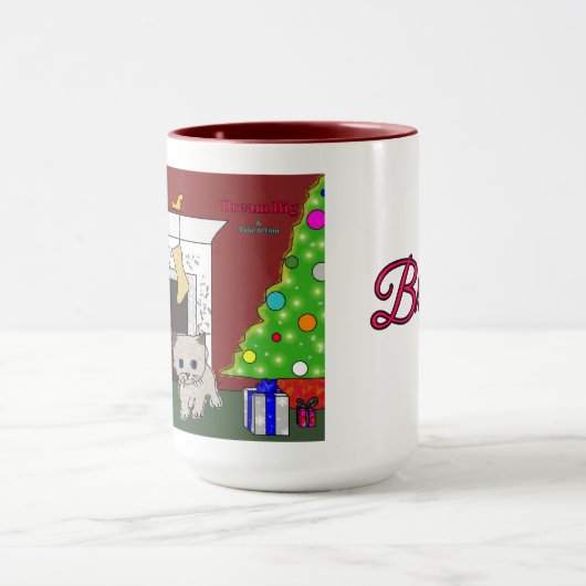 Feuerplatz Kätzchen Weihnachten Tasse Traum groß (Zentrum)