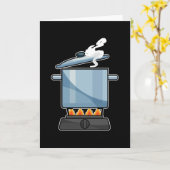 Feuerplatz mit Saucepan & Lid Karte (Gelbe Blume)