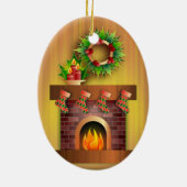 Feuerplatz mit Strümpfen Keramik Ornament (Hinten)