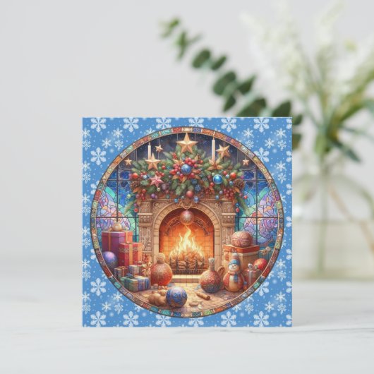 Feuerplatz Weihnachtskarte (Stehend Vorderseite)
