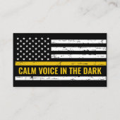 Feuerpolizei-Dispatcher mit dünner gelber Linie Visitenkarte (Rückseite)