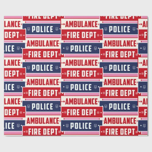 Feuerpolizei Geschenkpapier (Flach)