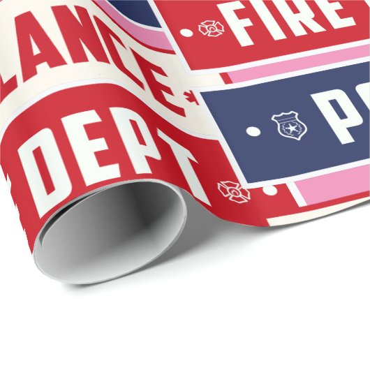 Feuerpolizei Geschenkpapier (Rolleneckpunkt)