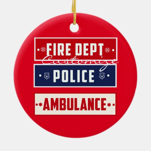 Feuerpolizei Keramik Ornament (Hinten)