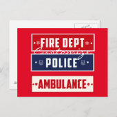 Feuerpolizei Postkarte (Vorne/Hinten)