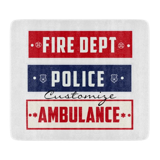 Feuerpolizei Schneidebrett (Vorderseite)