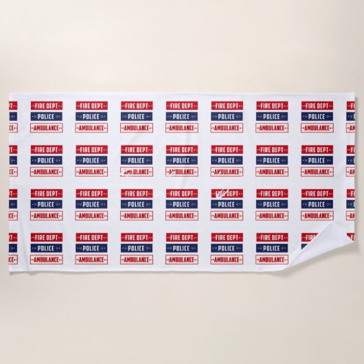 Feuerpolizei Strandtuch (Vorderseite)