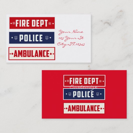 Feuerpolizei Visitenkarte (Vorne/Hinten)