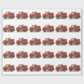 Feuerpumper-Rettungs-LKW Geschenkpapier (Flach)