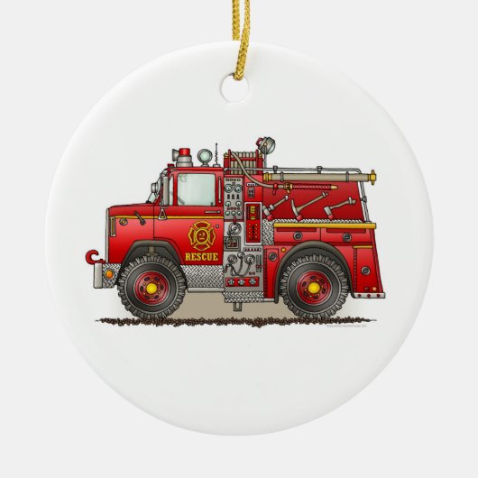 Feuerpumper-Rettungs-LKW-Verzierung Keramikornament (Vorne)